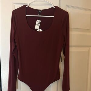 NWT Express Red Fitted Long Sleeve Bodysuit